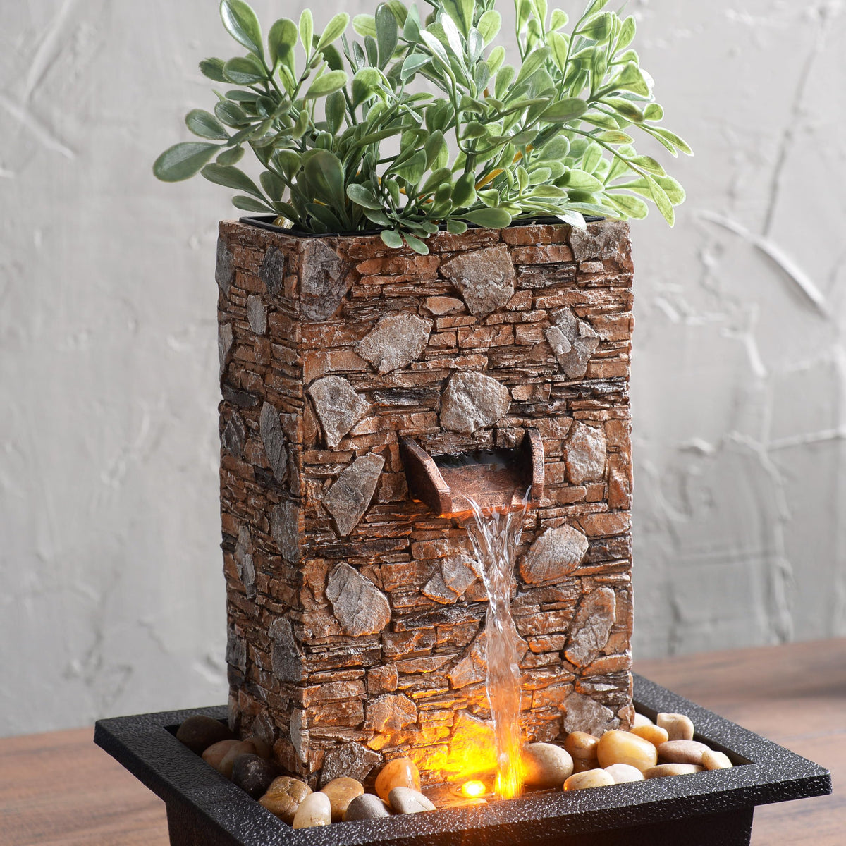Tabletop Waterfall Fountain (Brown)
