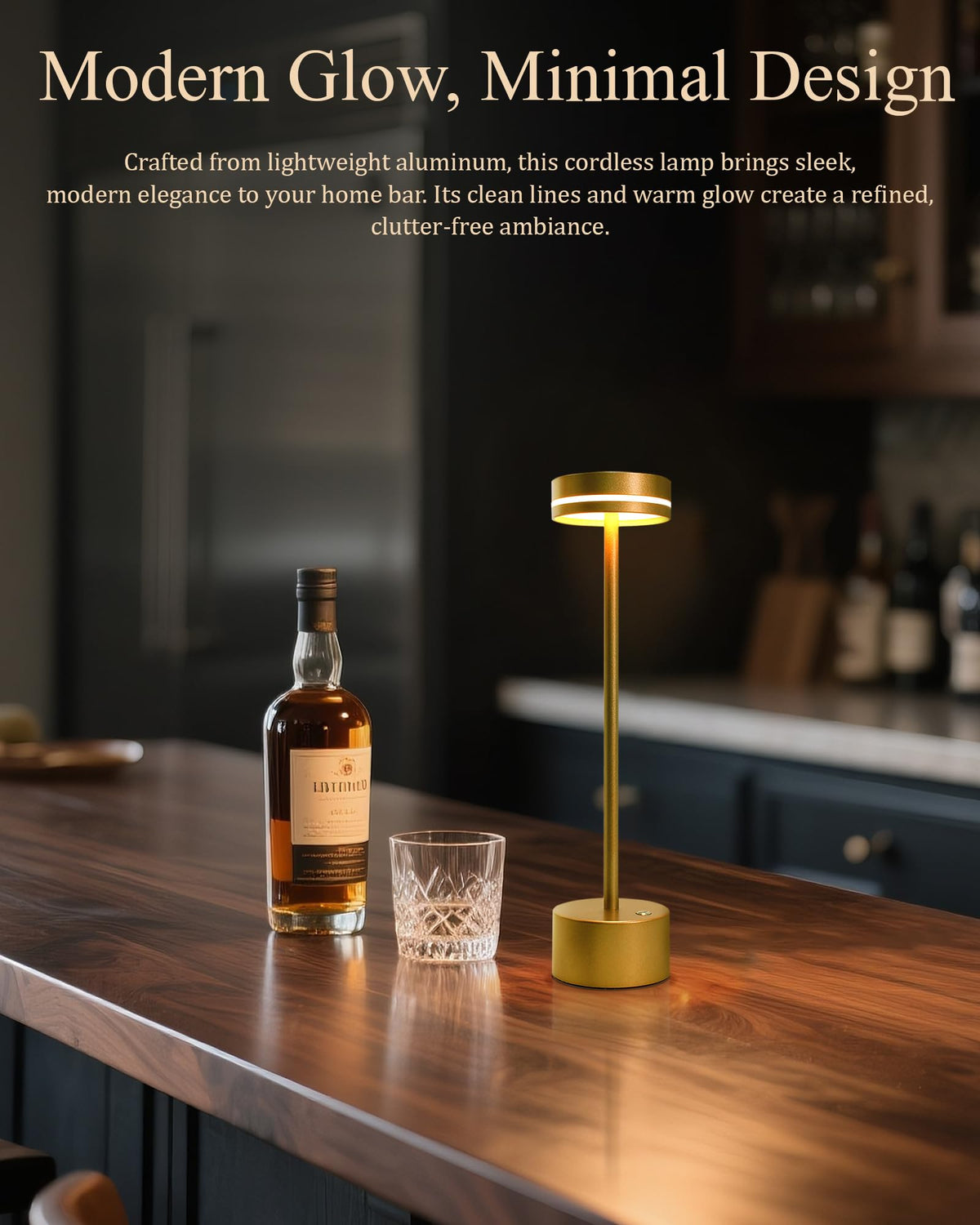 2 Pack LED Cordless Table Lamp Rechargeable (Bright Gold (Set of 2))