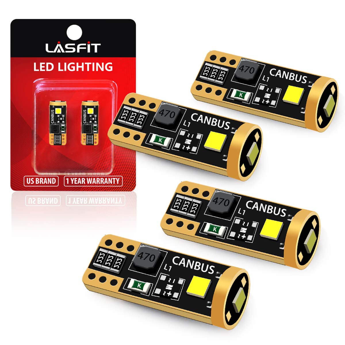 194 LED Bulb 6000K White (White / 194/168-4PCS)