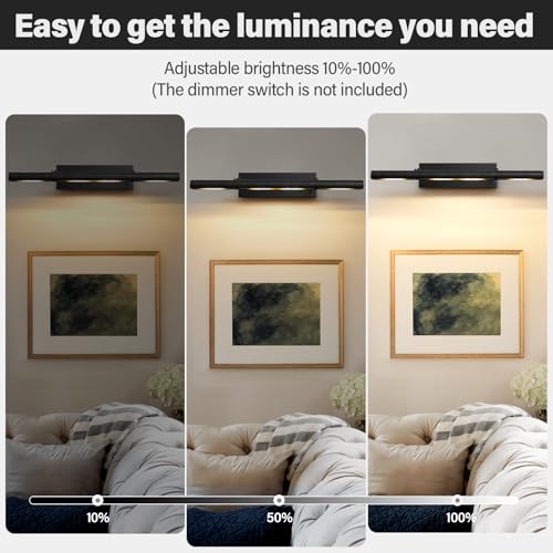 Black Art Picture Frame Wall Light (30"-4 Bulb / Black)