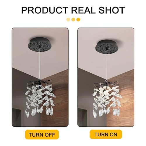 Modern K9 Crystal Tree Branches Chandelier (Black / Round 8.5")