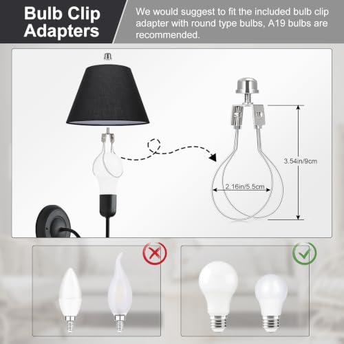 Black Lamp Shades Set of 2 (Black)
