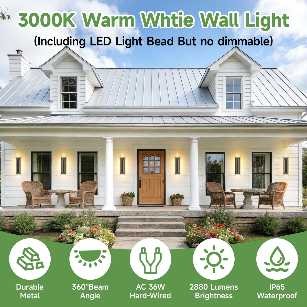 24 in Modern Outdoor Wall Light (Black-2-Tier Modern Design / 23.6 Inches（60 cm）)