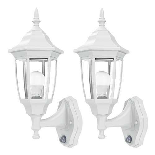 Dusk to Dawn Plastic Outdoor Wall Light Fixtures (White / Dusk to Dawn-Plastic)