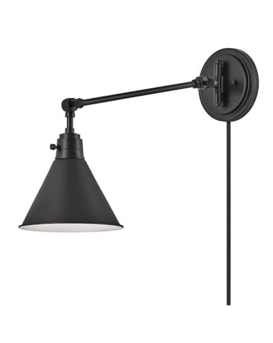 Arti Medium Swing Arm Single Light Wall Sconce (Black)