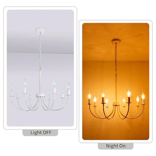 8 Light French Country Chandelier (White / 8 Light)