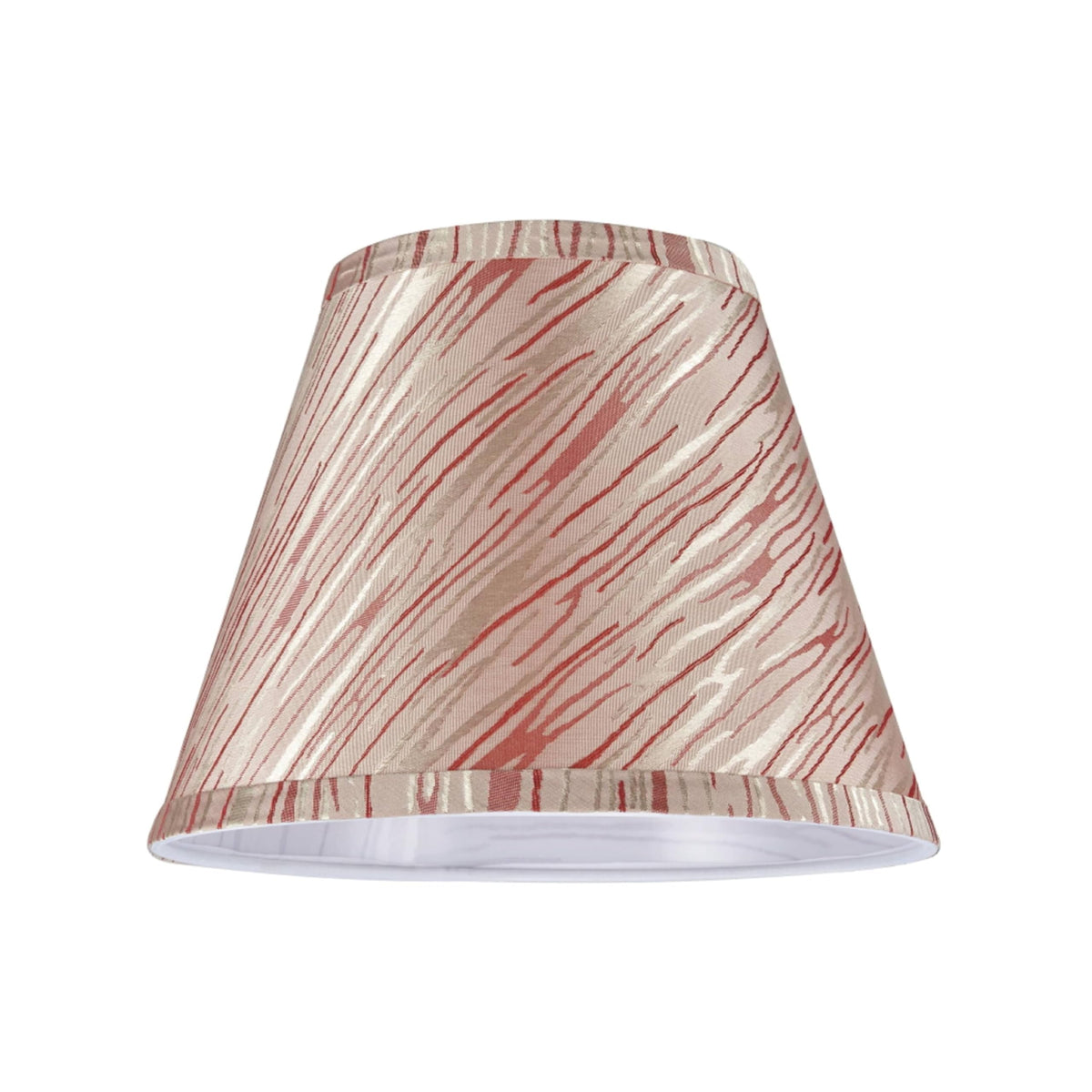 32176A Transitional Hardback Empire Shape Spider Construction Lamp Shade in Off (Off-White with Red Striping)