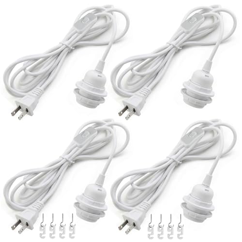 16Ft Plug in Pendant Light Hanging Cord Kit (White / 16FT)