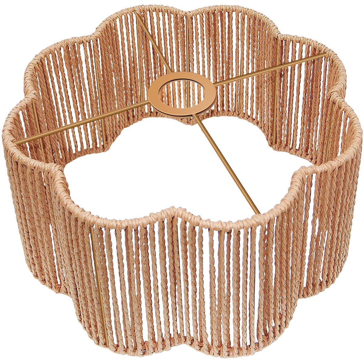 Hanging Light Lamp Shades Boho Rattan Lamp Shades (12.6 Inch Flower Lamp Shape)