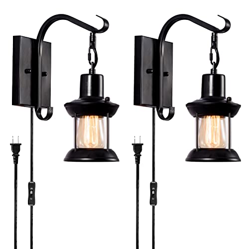 Rustic Wall Lamps (Black 2 Packs)