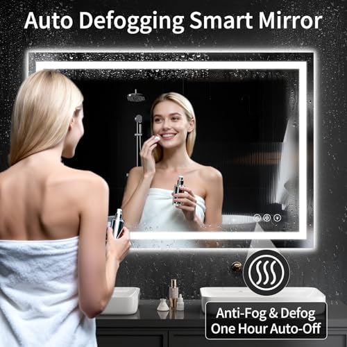 LED Bathroom Mirrors 36"x44" Bathroom Mirror with Lights for Wall (44"L x 36"W)