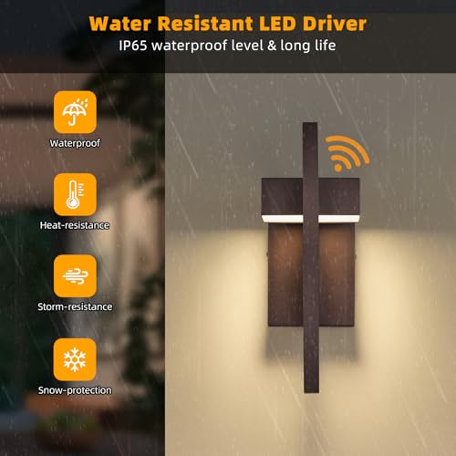 13.7'' 2 Pack Dusk to Dawn Outdoor Porch Light (Brown - Dusk to Dawn / 13.7inch - 2 Pack)