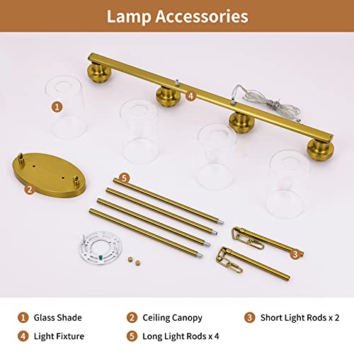 Kitchen Island Lighting (4-Light / Gold)