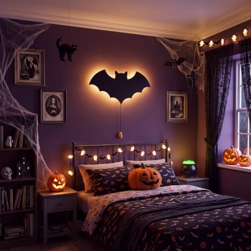 Halloween Bat Night Light Wall Lamp Sleeping Nursery Lighting (Bat)