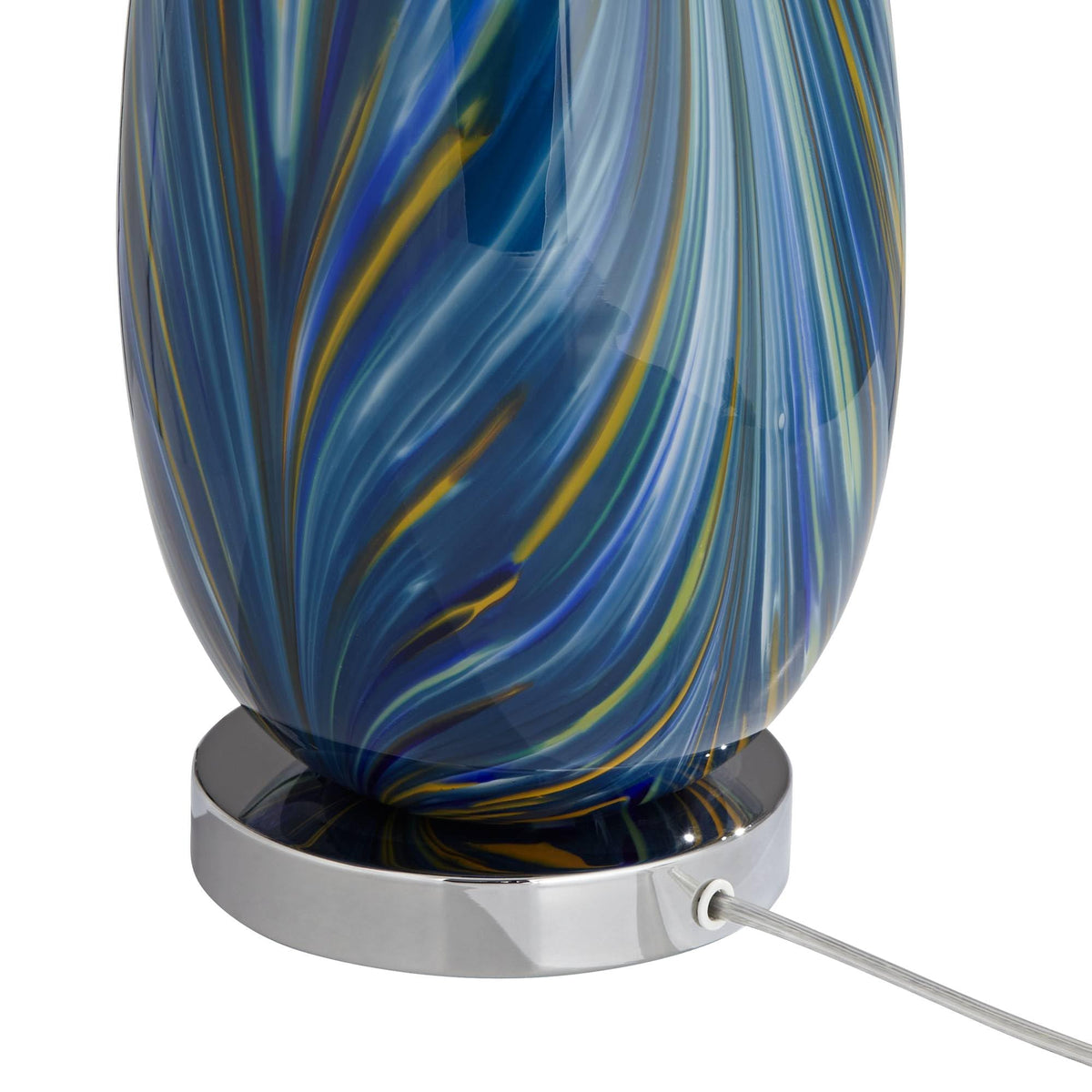 Pablo 28 1 2" Tall Table Lamp Blue Art Glass Modern with Clear Square Riser (Blue Art Glass - Riser Included)