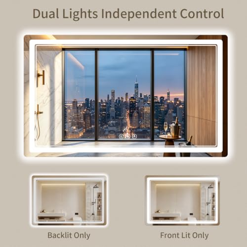 36"x60" LED Bathroom Mirror with Lights (60"L x 36"W)