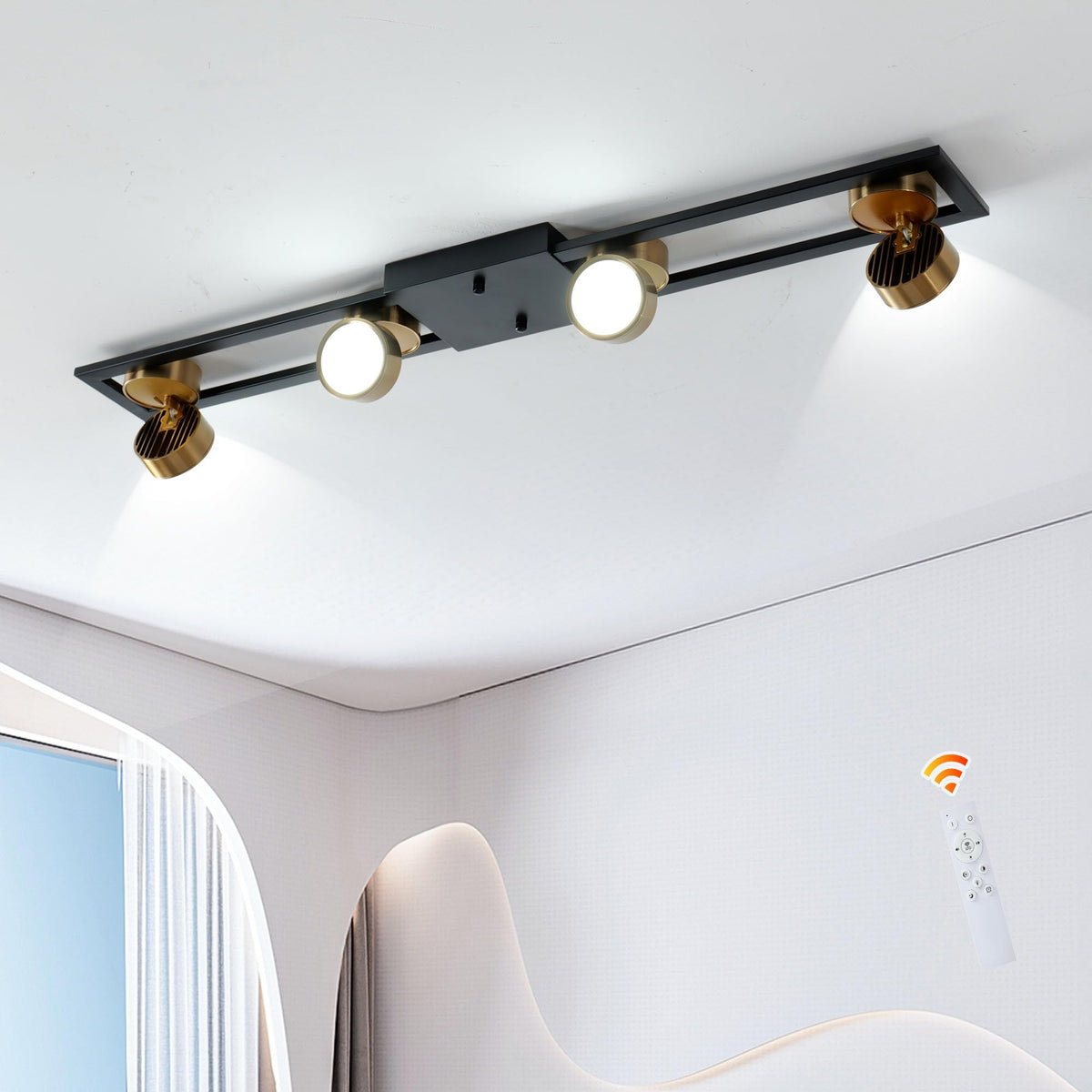 35 Inch LED Track Lighting (Black Brass)
