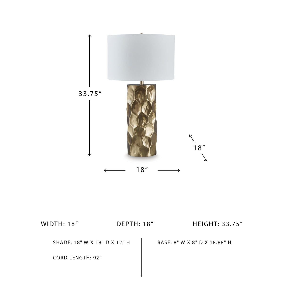 Marshawn Glam Metal Table Lamp with 3 (Gold Finish / Table Lamp)
