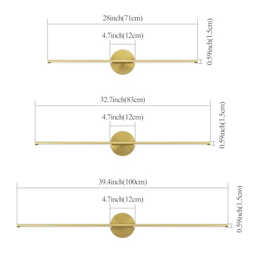 40Inch Hardwired Gold Wall Sconces Set of Two (Gold / 40Inch)
