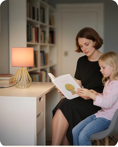 Pink and Gold Table Lamp (Pink + Gold)