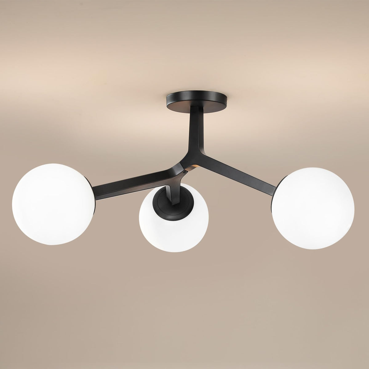 Semi Flush Mount Ceiling Light Fixture 3 (Black)
