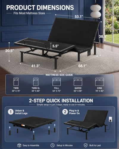 Adjustable Bed Frame Full (Full / Adjustable Base)
