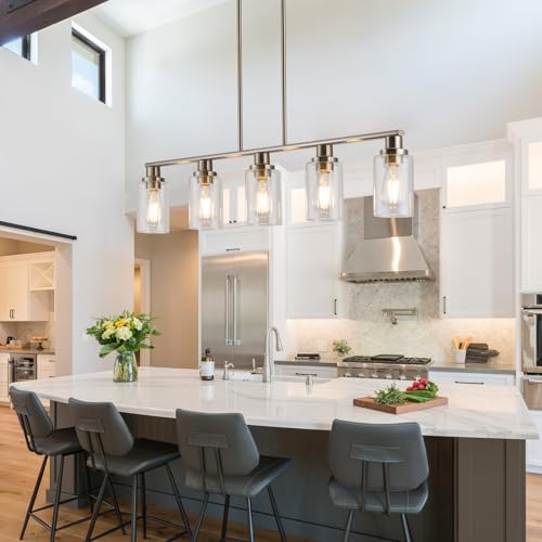 Kitchen Island Pendant Lighting (5-Light / Brushed Nickel)
