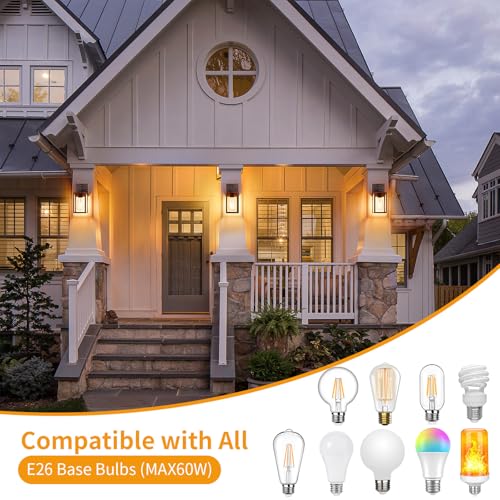 2 Pack Motion Sensor Outdoor Light Fixtures Wall Mount (10.24'' / Oil-Rubbed Bronze)