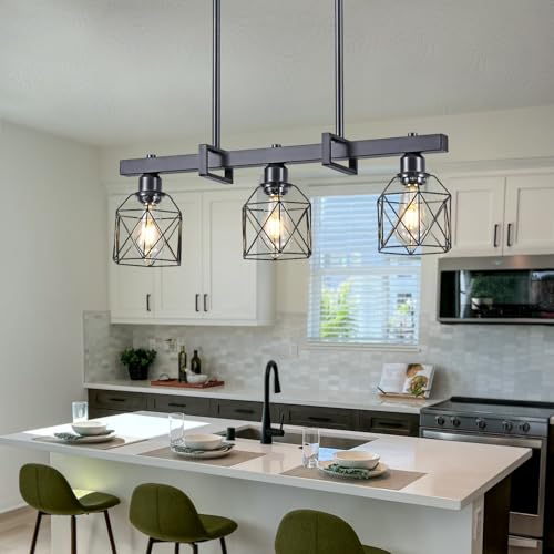 Vintage Industrial Pendant Light Over Table