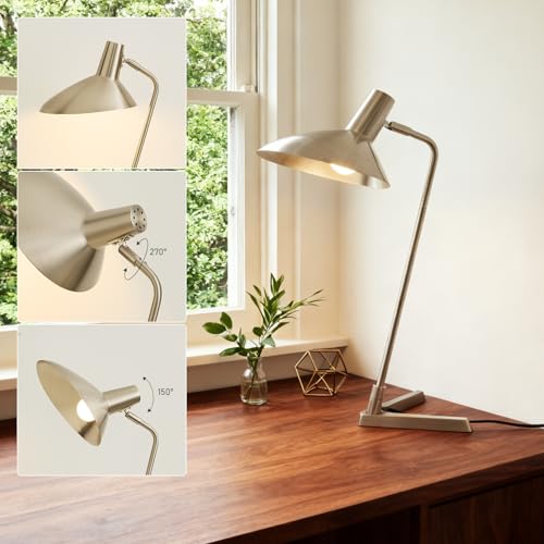 Industrial Desk Lamp Metal Modern Table Lamp 22" (Brushed Nickel)