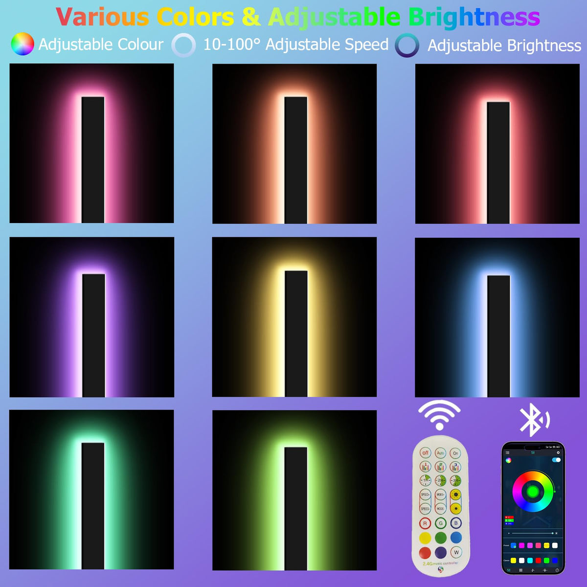RGB Outdoor Wall Light with Remote & App Control (2pcs-39in)