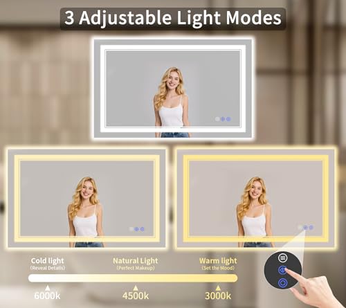 24"x48" LED Bathroom Mirror with Lights (24"L x 48"W)