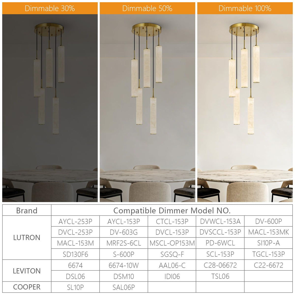 Natural Alabaster Pendant Lights for Kitchen Island White Marble Long Tube Chandelier 4000K Modern Gold Ceiling Light Fixtures for Bedroom Dining Room Table Living Room Hallway (Gold-NeutralLight / 13.9in-5Light)