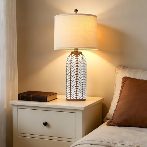 26.5'' Bedside Lamp Set of 2 (Wood Grain)