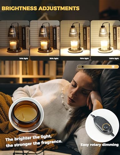 Silver Gray Candle Warmer Lamp with 24h Cycle Timer (Silver Gray)