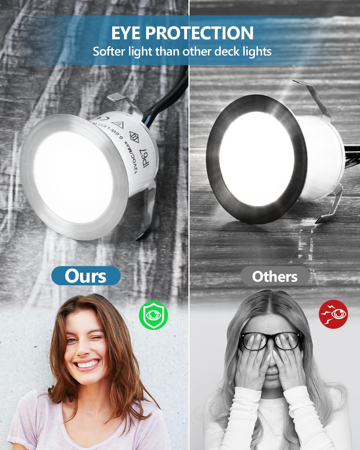 Recessed LED Deck Light Kits 1Pack (Warm / 1Pack)