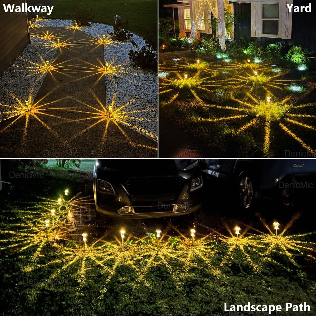 Solar Garden Lights Outdoor Waterproof Warm White LED 15 Pack (Warm White 15Pack)