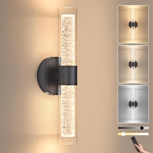 Battery Operated Crysta Wall Sconces (Matte Black / 1Pack)