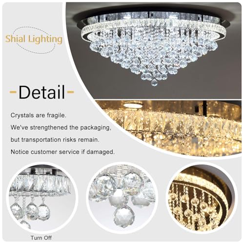 Dia 40" Modern Crystal Chandeliers for Living Room (Black / Dia 40")