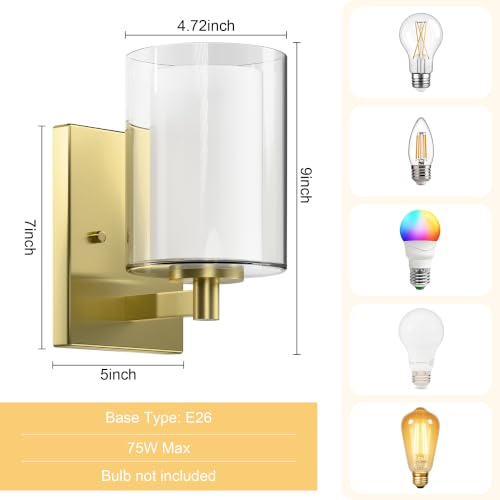 Wall Sconces Set of Two Matte Black Vanity Lights for Bathroom Indoor