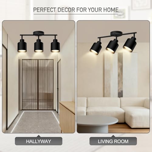 3 Light Led Track Lighting (3 light Black)
