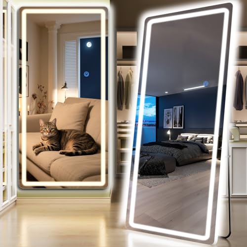 Arch Full Length Standing Mirror with LED Lights