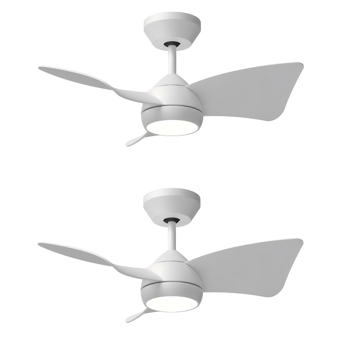 2 Pack 30" Small Ceiling Fan with Light (White / 30 Inch)
