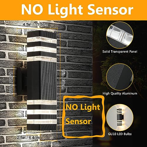 4 Pack Square Up and Down Lights Outdoor Light Fixture (3-tier 15.8 Inches)