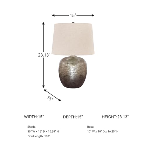 Magalie Metal Table Lamp (Antique Silver Finish)