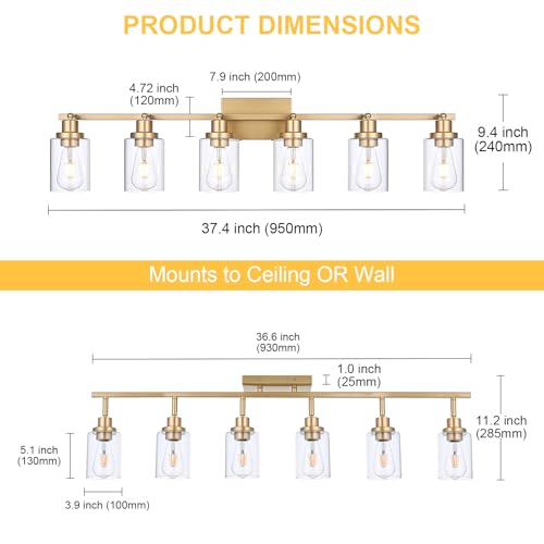 6 Light Track Lighting Kits Gold (Gold / 6-Light)