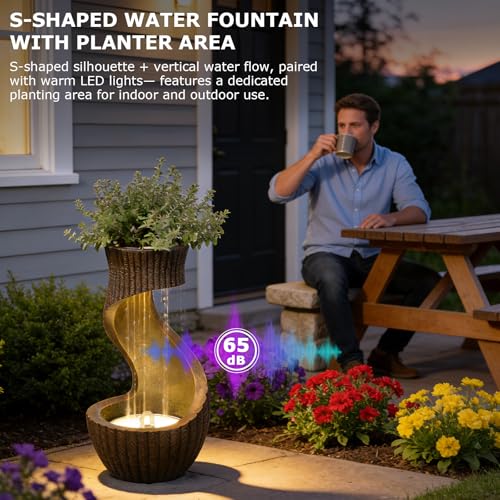 S Curved Water Fountain Outdoor