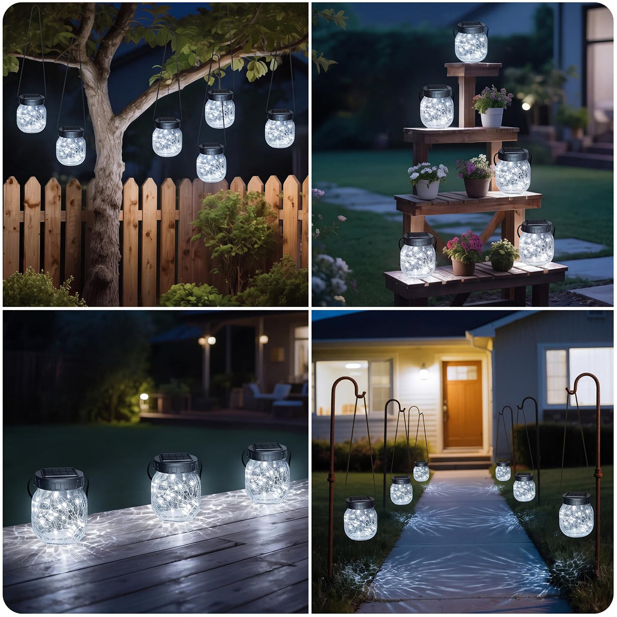 Solar Lanterns Outdoor Waterproof 18 Pack (Cold White / 18 Pack)
