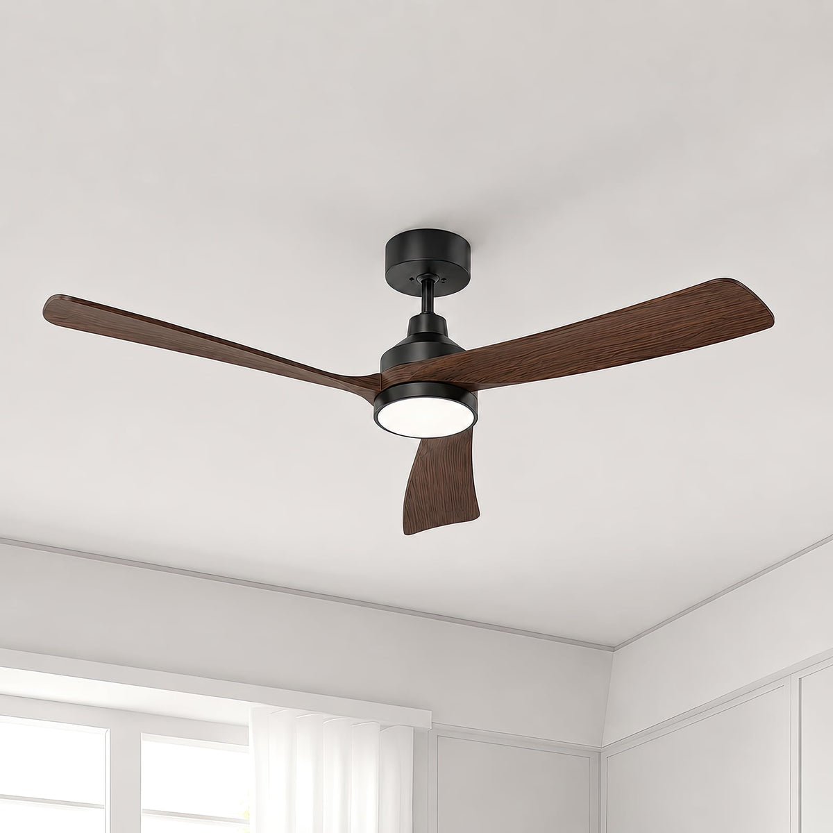 52 Inch Ceiling Fan with Lights (black & walnut / 52 Inch)