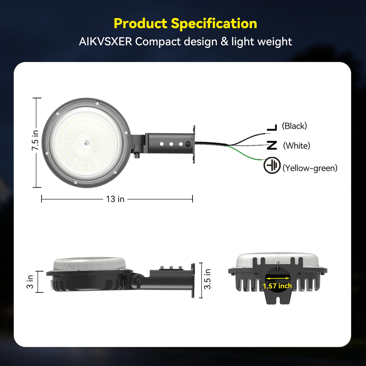 150W LED Barn Light Outdoor Dusk to Dawn Lights